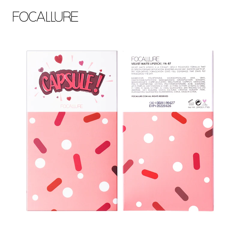 FOCALLURE Капсульная форма матовая губная помада водостойкая красно-коричневая