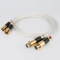 preffair 8ag occ silver plated balanced audio cable with black carbon fiber male female plug hifi interconnect cable