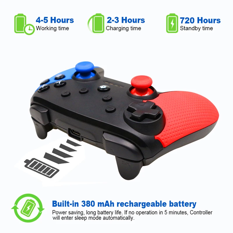 Беспроводной игровой контроллер Bluetooth Joypad для пульта ДУ, консоль NS, геймпад Pro, джойстик для телефона Android/ПК, контроллер