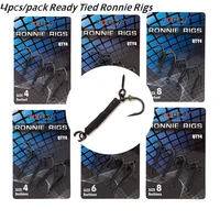 4pcspack ready tied ronnie rigs ready tied carp coarse pop up bait boilie hooks barbedbarbless fishing tools terminal tackle