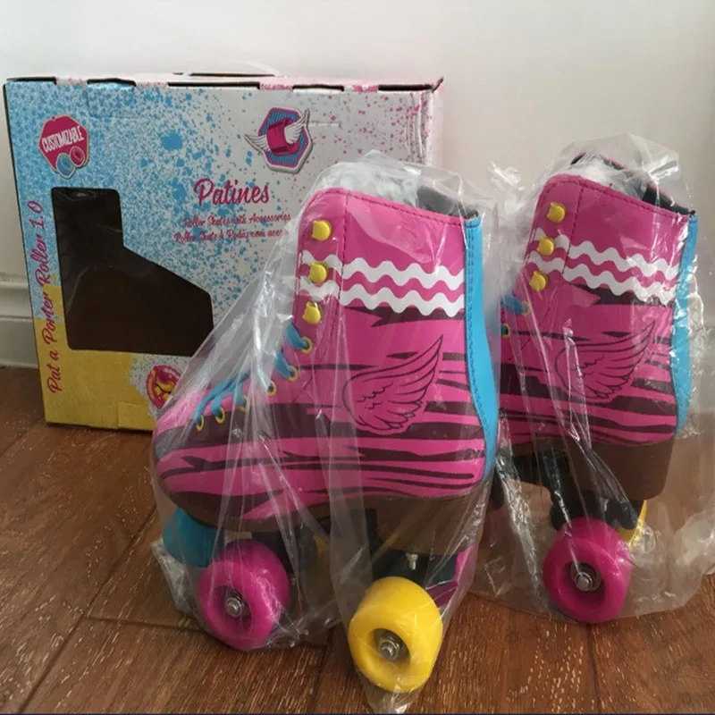 Детские двухрядные коньки для фигурного катания роликовые унисекс детские