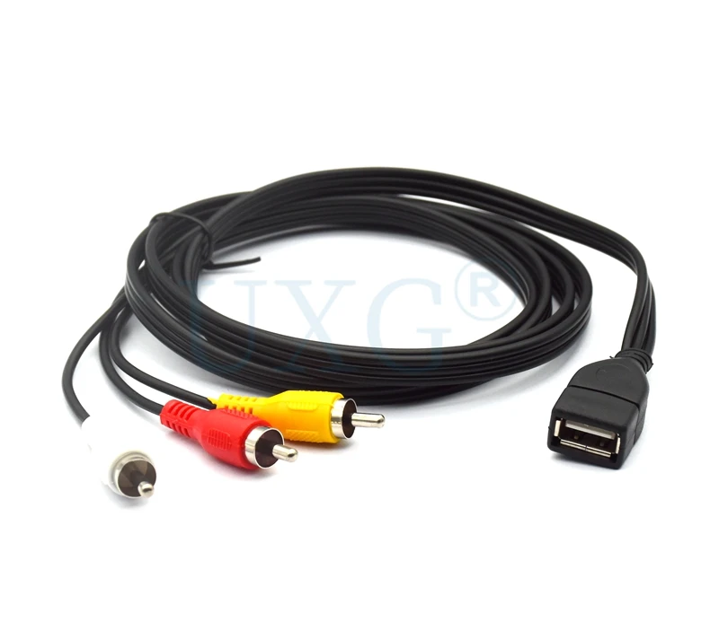 1 5 м USB A Female to 3 RCA Phono AV кабель Ведущий ПК ТВ Aux аудио видео адаптер 150 см