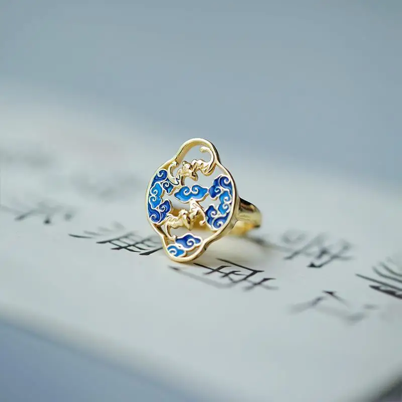 

New Design Retro Ring Classical Temperament Hanfu Chinese Style Accessories Craft Jewelry Accessories