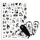 3D наклейки для ногтей крутые английские буквы украшения для дизайна ногтей Фольга любовь сердце дизайн аксессуары для ногтей модные наклейки для маникюра
