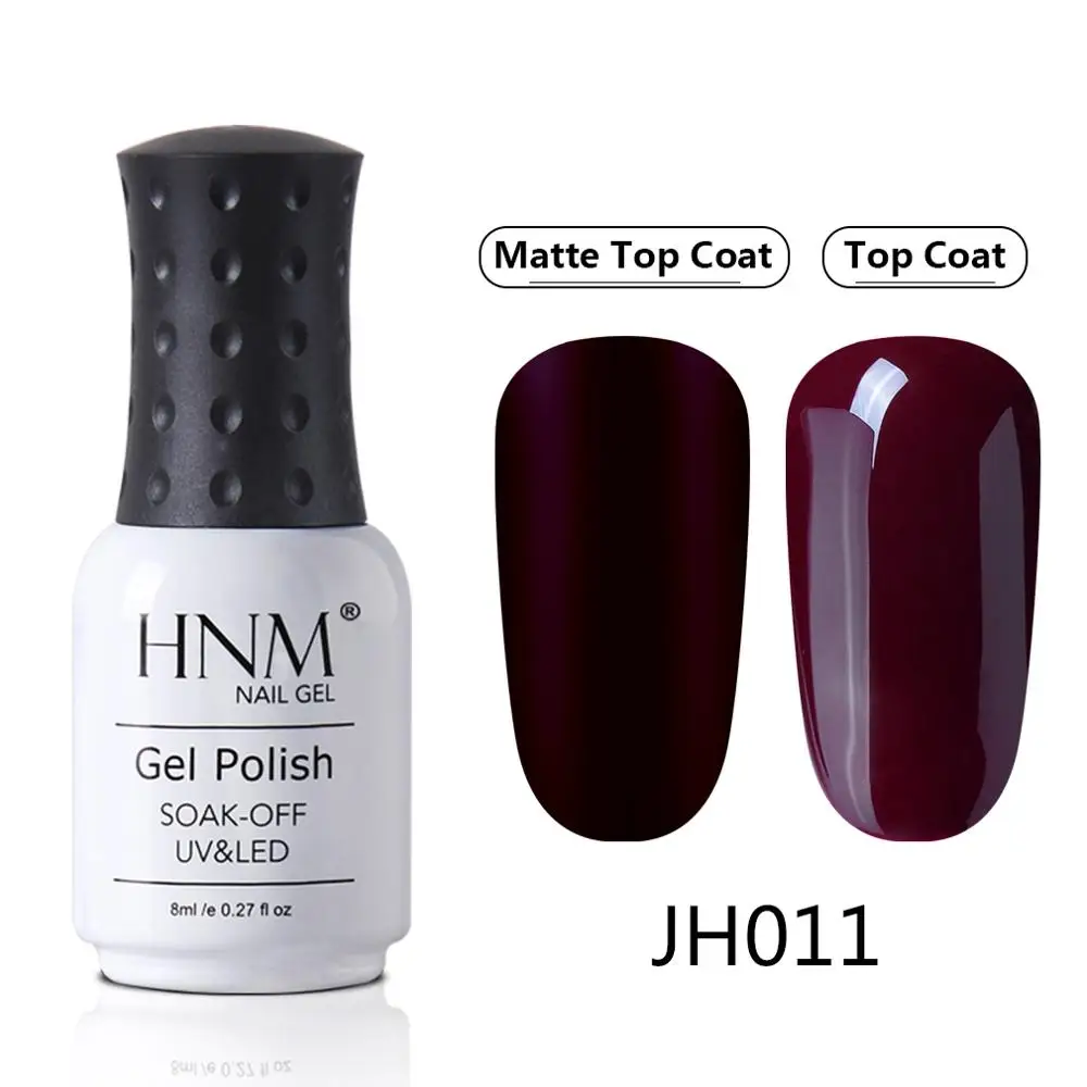 JH011 HNM красный коричневый матовый эффект гель лак для ногтей нужно матовое верхнее покрытие база Полупостоянный УФ светодиодный гибридные Лаки лак для ногтей - Цвет: JH011