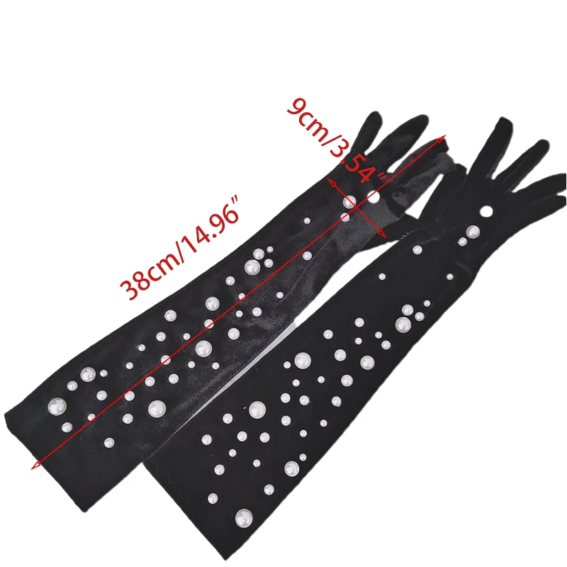 

Women Short Velvet Full Finger Gloves Shiny Solid Color Gown Opera Wedding Banquet Dress Party Dance Elastic Stretchy Wrist