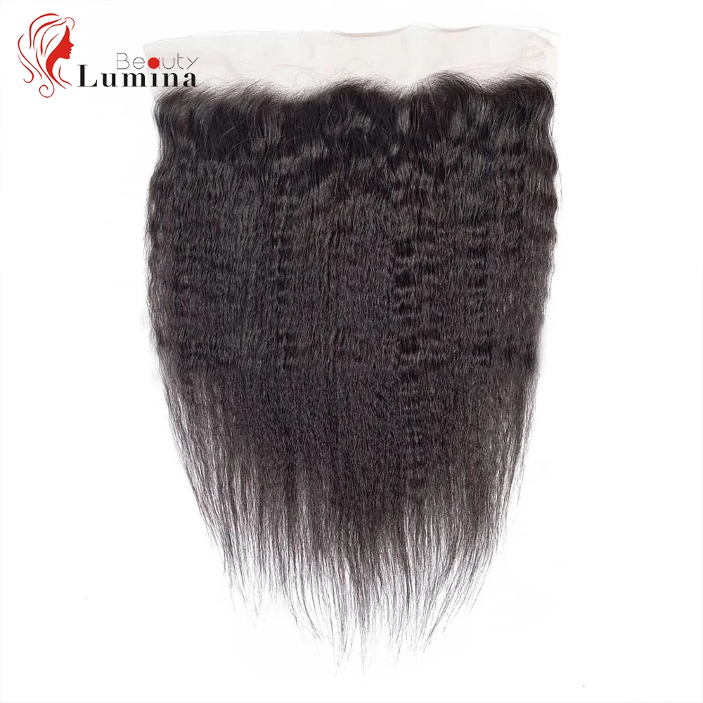 Yaki Frontal Yaki Straight Closure Frontal Human Hair 13x4 Lace Frontal Free Part Transparent Ear to Ear Lace Closure Frontal