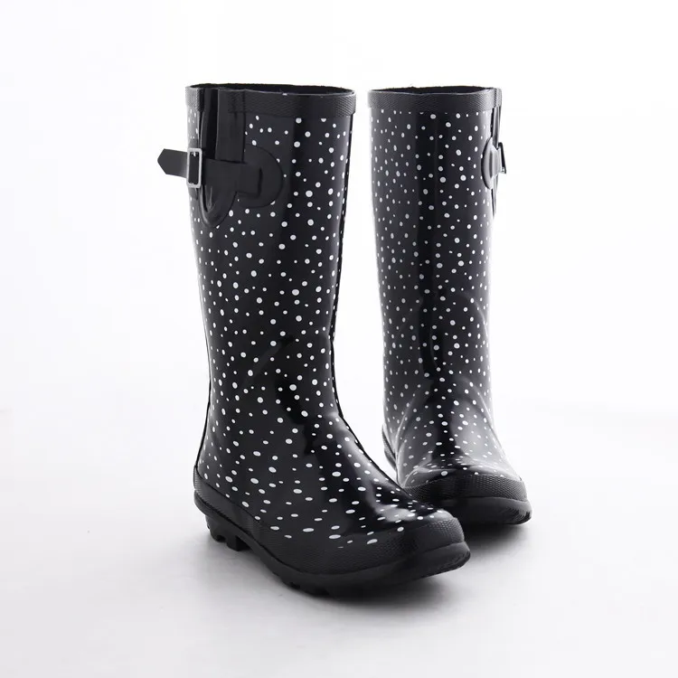 Сапоги Aleafalling женские резиновые ПВХ водонепроницаемые плоская подошва прочные с
