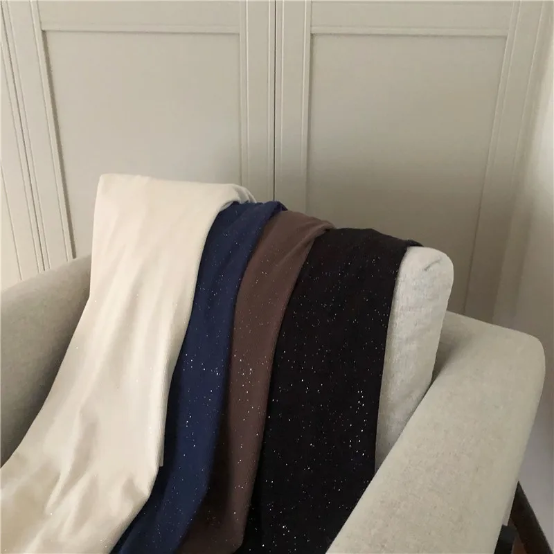 

Women Long Sleeve Dress Turtleneck Knee-length Elasticity Soft Winter Bottoming Bodycon Slim Korean Style Solid Simple All-match