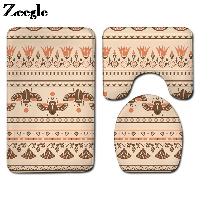 

Моющийся Коврик для ванны, ковер для ванной комнаты и впитывающий U-Образный Коврик для туалета, декор для душевой комнаты, коврик для туалет...