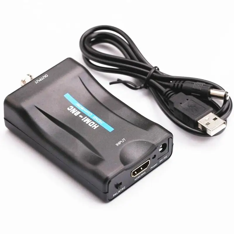 100% Новый HDMI к BNC композитный видео сигнал конвертер адаптер VHS DVD плеер PAL/NTSC