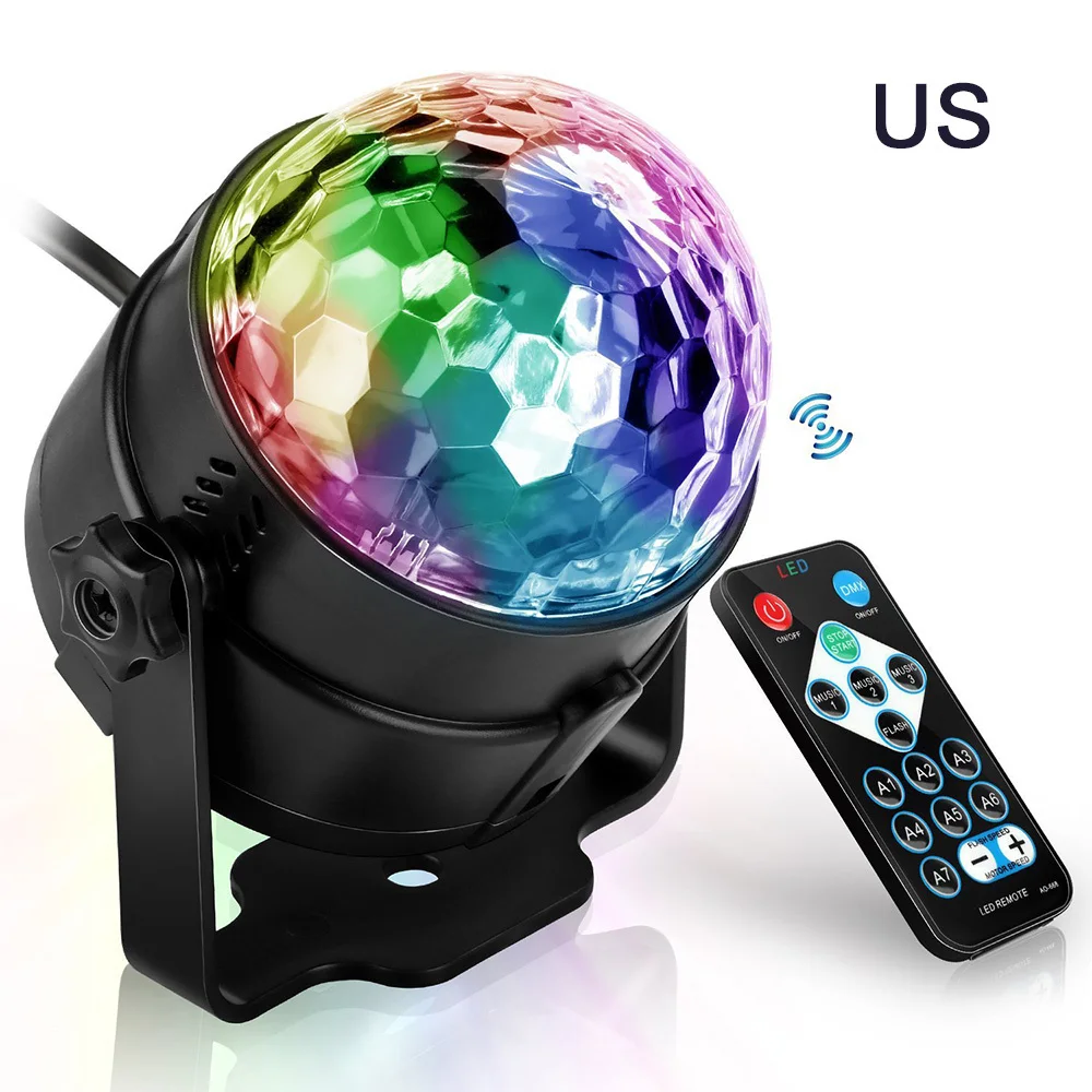 

7 Color Modes Party Lights with Remote Control Dj Lighting RBG Disco Ball Strobe Lamp Stage Par Light for Parties Club Supplies