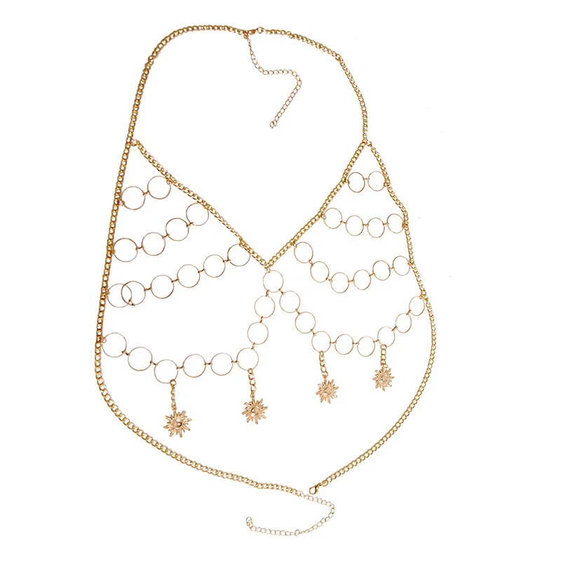 Цепочка на грудь Женская в стиле панк соблазнительное эксклюзивное нагрудное