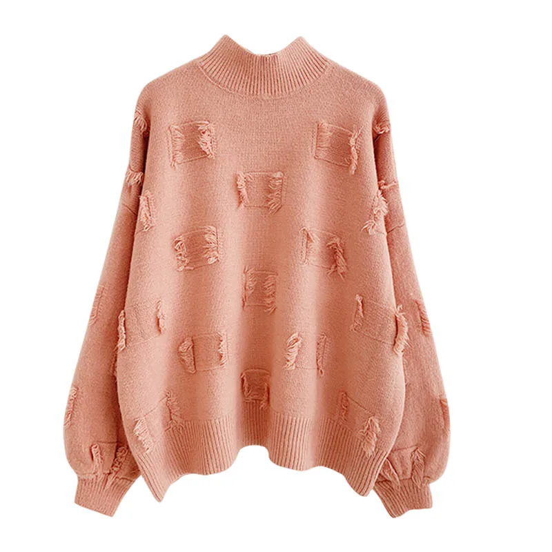 Женский свободный Свитер оверсайз плотный вязаный свитер в Корейском стиле
