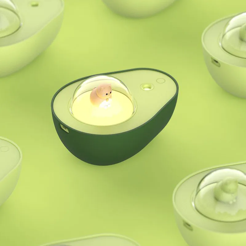 

USB Charging Mini Avocado Night Light Humidifier Small Spray Office Bedroom Desktop Purifying