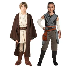 Star Rey War Cosplay Costume Kids Jedi Warrior Obi Wan Kenobi Black Soldiers Storm Troopers The Force Awakens Girls Fancy Dress