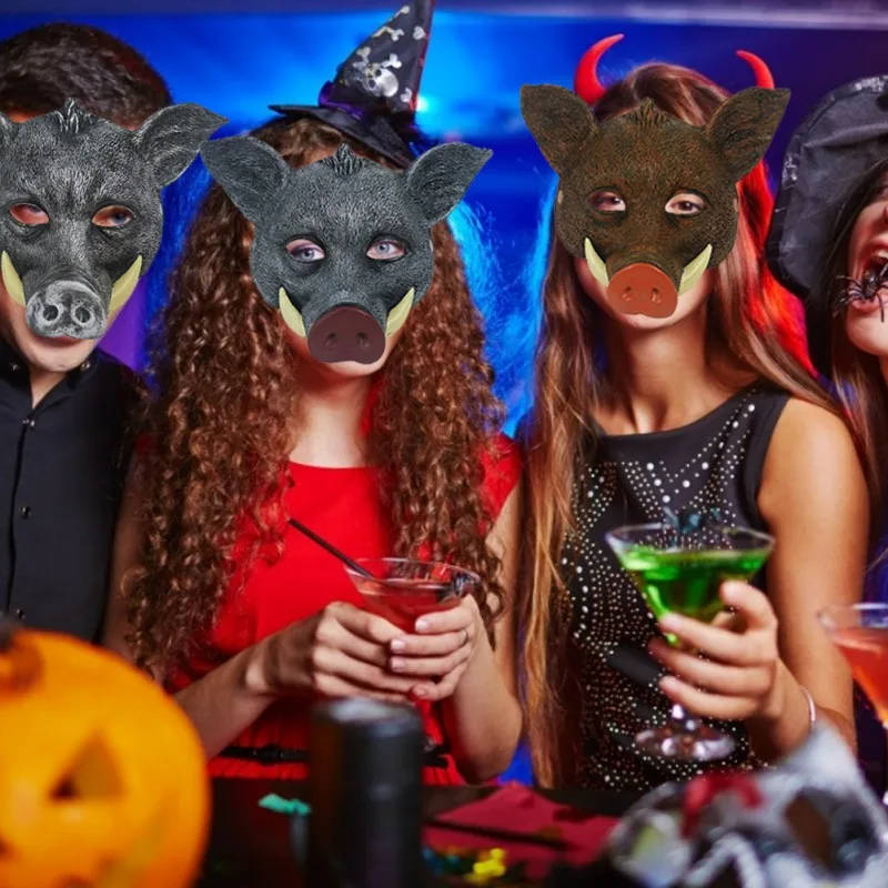 Маска на голову дикого кабана для взрослых реквизит из искусственной пены