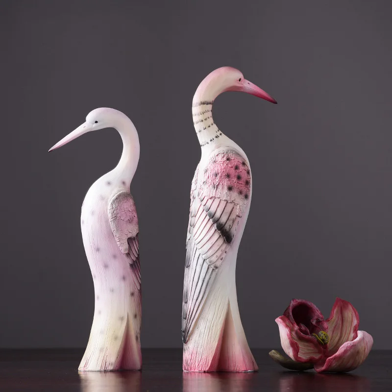 Цветная живопись винтажная фигурка Журавля украшение для дома полимерные