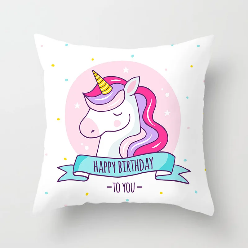 INS Милая наволочка с единорогом мультяшная домашняя полиэфирная Подушка 45*45 см Наволочки