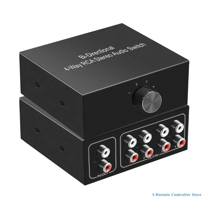 

BX0E 4-Way Stereo L/R Sound Channel Bi-Directional Switcher 1 in 4 Out or 4 in 1 Out Professional Rotary Switch