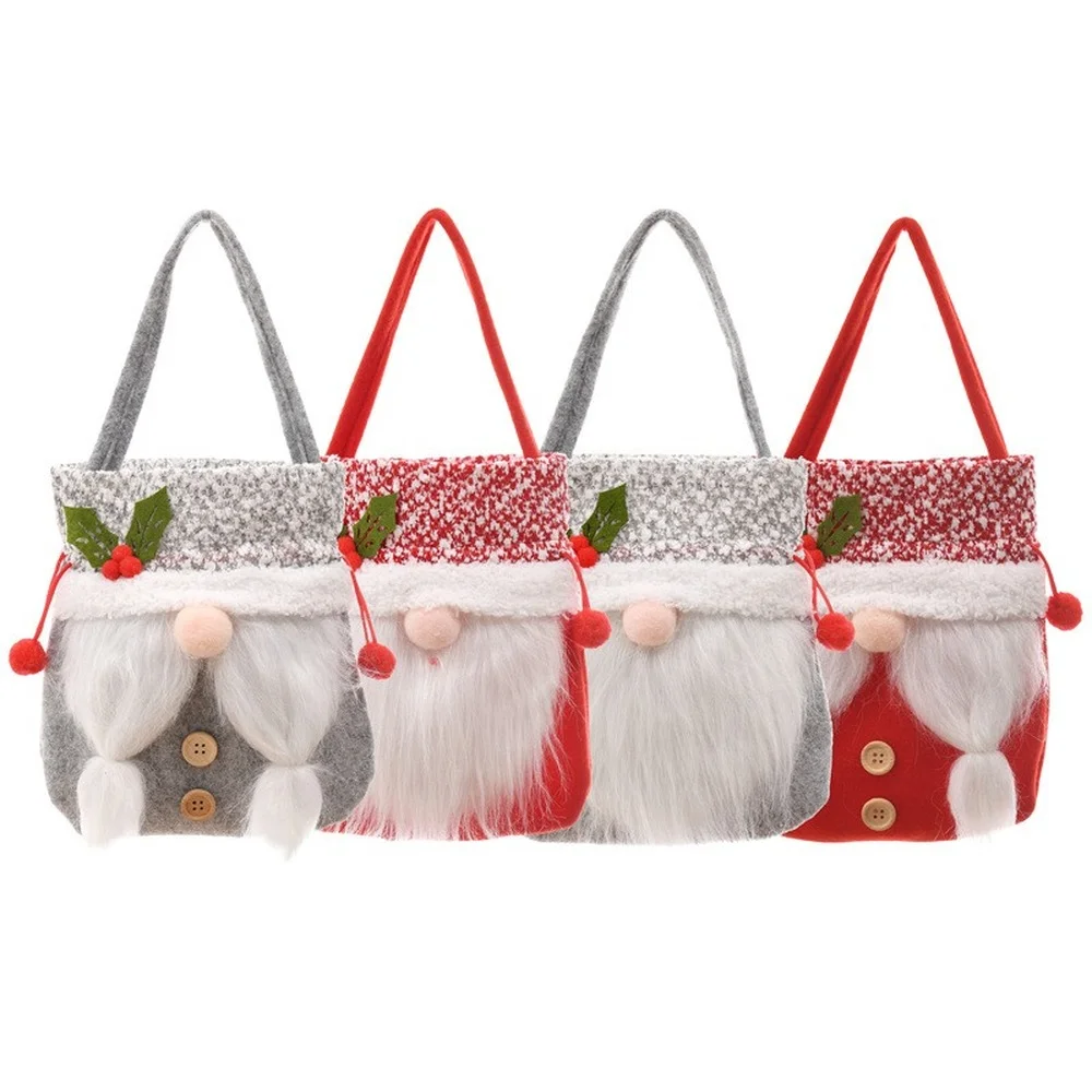 

Christmas Candy Bag Faceless Santa Clause Handbag Apple Bag For Children Candy Gift Bag Xmas Ornaments New Year 2022 Navidad
