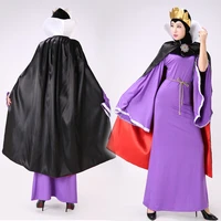 halloween adult snow white and the seven dwarfs women bad queen costume snow white stepmother dress with cape stage dress