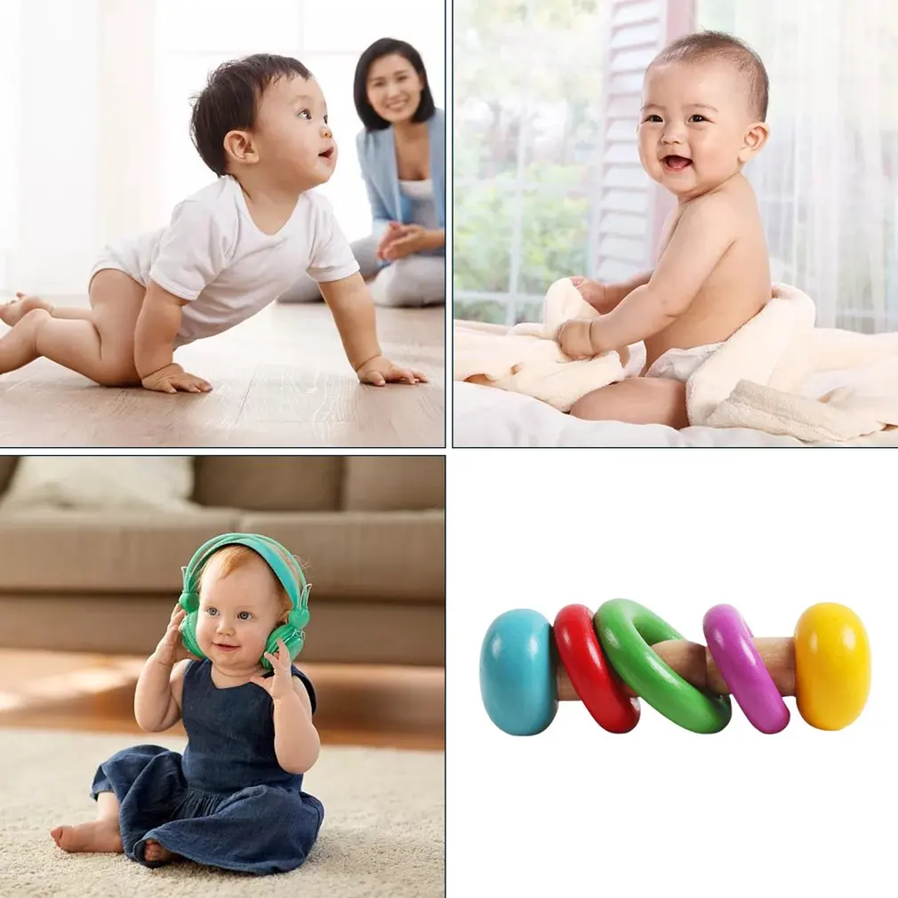 

Organic Safe Wooden Toys Baby Toddler Toy DIY Crochet Rattle Soother Bracelet Teether Set Baby Product Montessori Toddler Toy