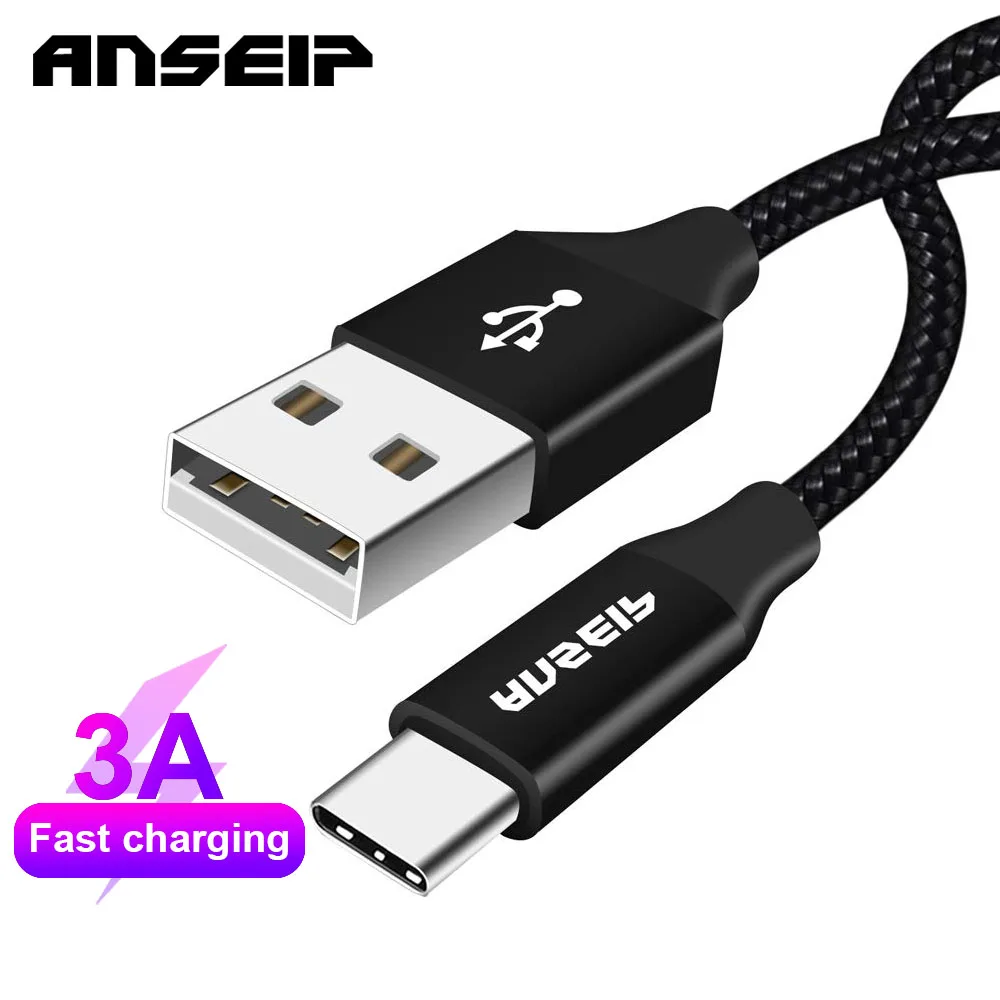 

ANSEIP USB Cable Type C Micro For iPhone HUAWEI Samsung Xiaomi 3A Fast Charging USB C Cable Mobile Phone Charger Data Wire Cord