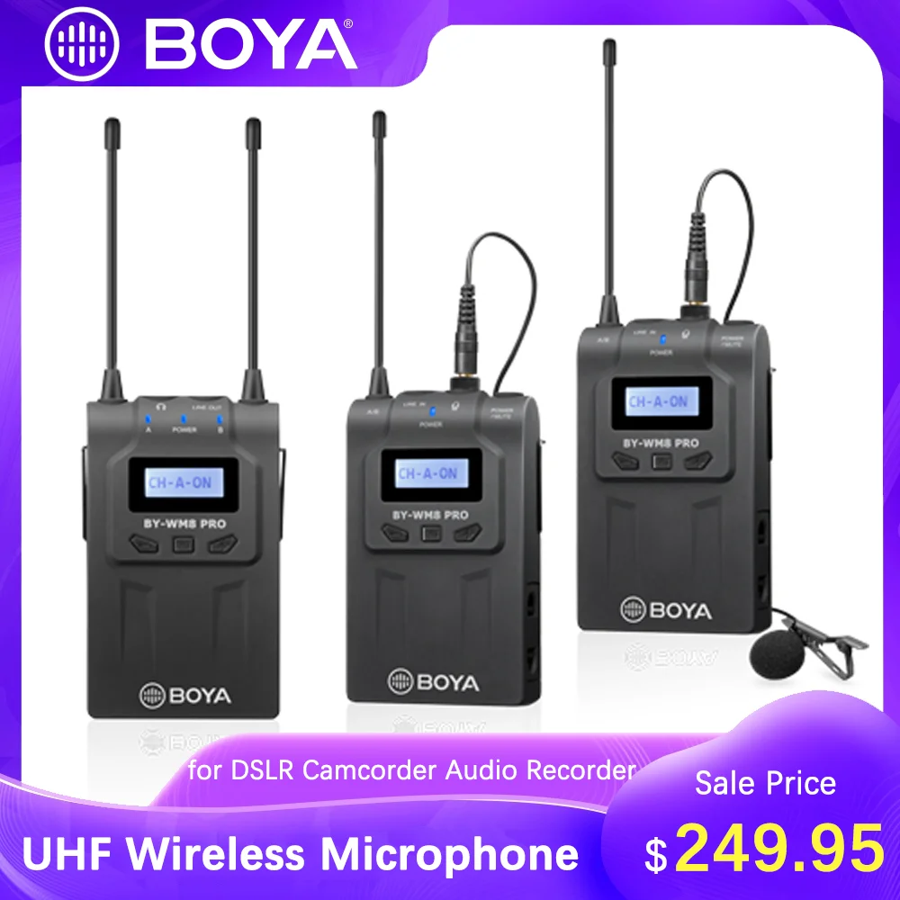 Беспроводной микрофон BOYA BY WM8 Pro K2 K1 передатчик приемник комплект для прямой