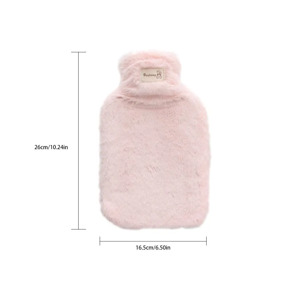 

Rubber Water-Filled Hot Water Bottle Explosion-Proof Leak-Proof Thickened Plush Removable Washable Hand Warmer