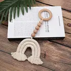 Nordic дерево из бисера цветочная гирлянда с Ленточки дом бусины загородный Декор стена детской комнаты висячие украшения домашний декор