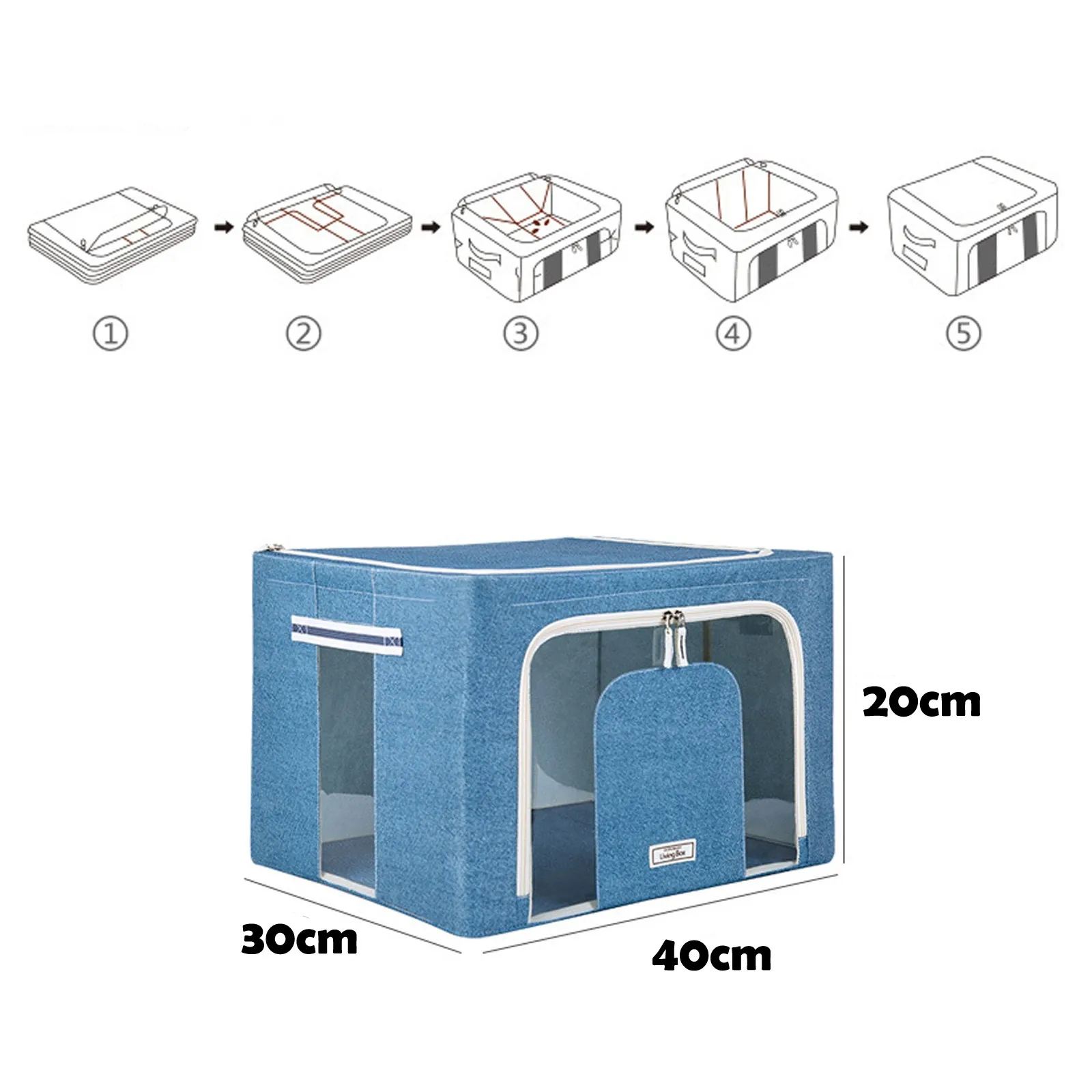 

Storage Organizer Large Capacity Clothes Storage Bag Organizer with Thick Fabric For Comforters caja almacenamiento
