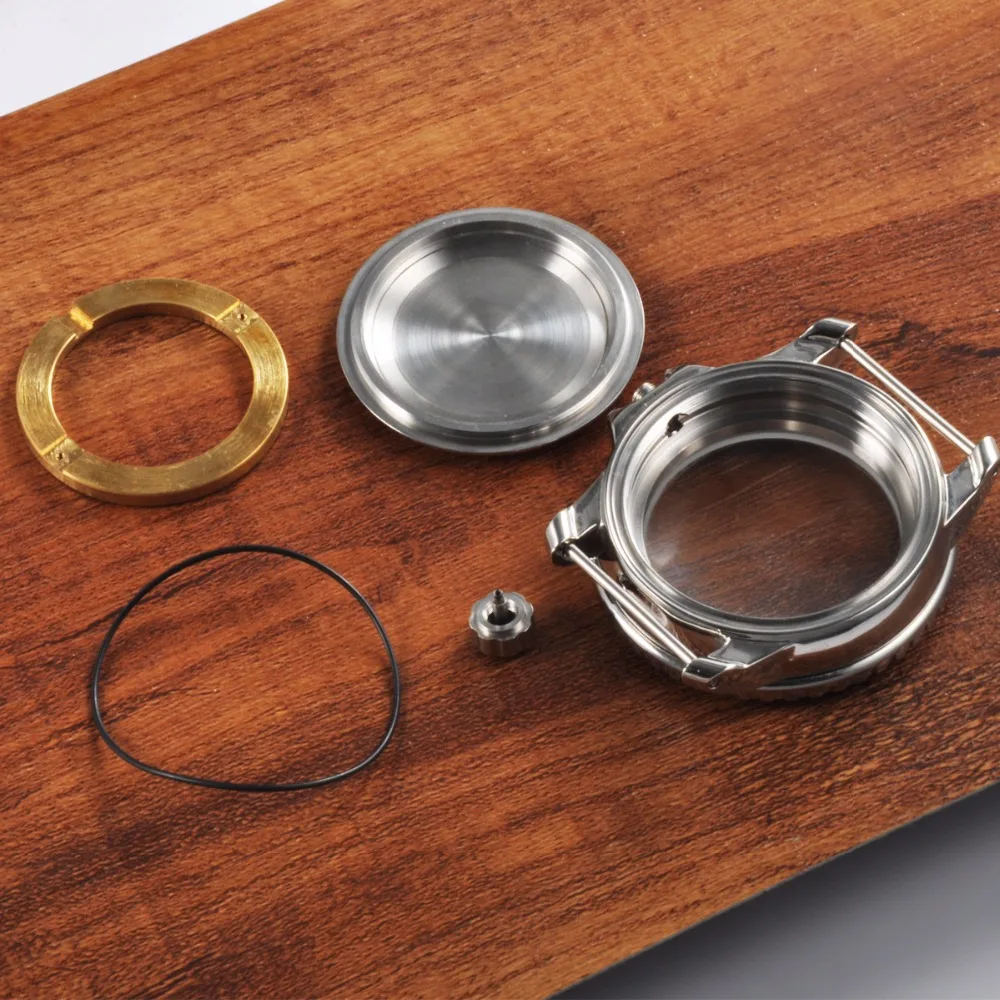 

45mm Corgeut Sapphire glass watch housing WATCH CASE with bezel fit ETA2836, miyota 8215,8205 automatic movement