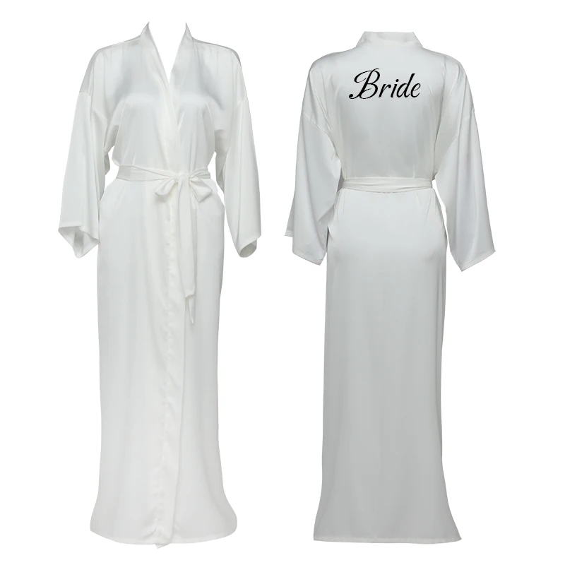 Long Robes Satin Chiffon Robes Long Sleeve Green Custom Bridesmaid Robes Bride Robe Women Long Bridal Wedding Bathrobe