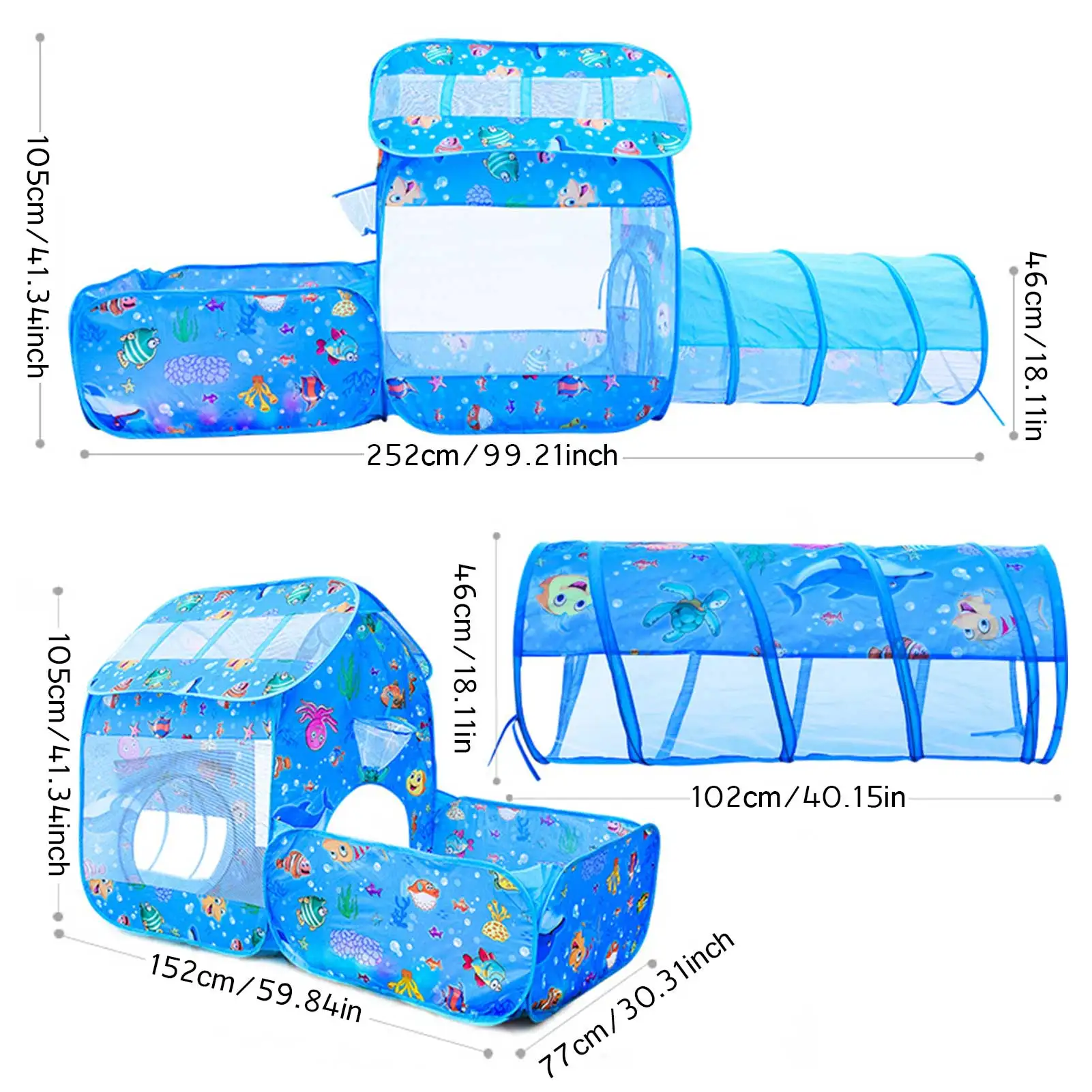

Portable 3 In1 Baby Tent Kid Crawling Tunnel Play Tent House Ball Pit Pool Tent For Children Toy Ball Pool Ocean Ball Holder Set