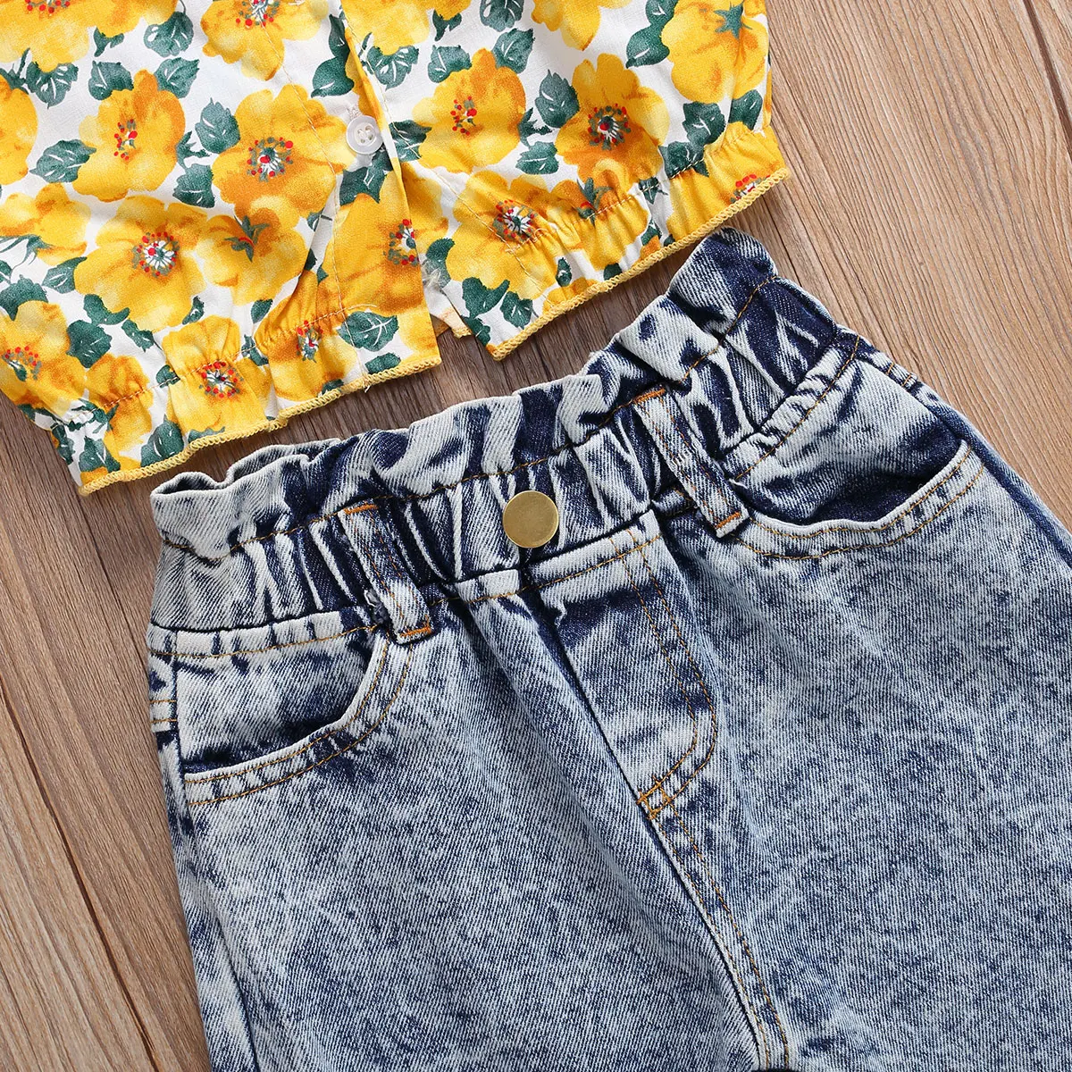 2 шт. детские джинсовые топы и штаны на возраст 1-6 лет | Детская одежда обувь