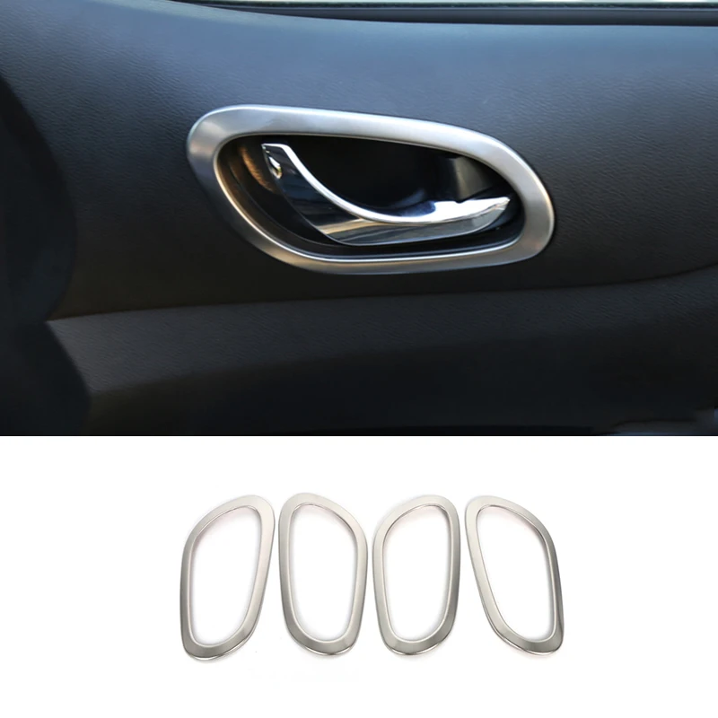 

For Nissan Navara 2017 2018 2019 2020 Stainless Silvery Car inner door Bowl protector frame Cover Trim Car accessories Styling