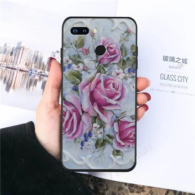 

Flower Emboss Phone Case For Huawei Enjoy 7 7s 8 8e 9 9e 10 plus P8lite 2017 Honor 5a view9 play 3e