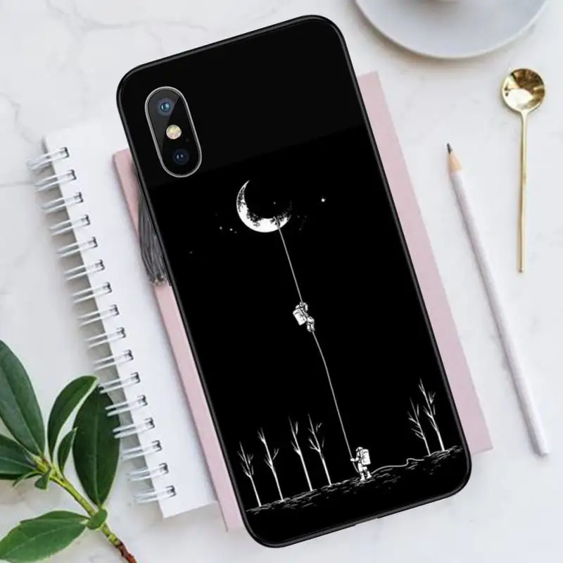 

Cartoon space Starry sky Astronaut Phone Case for iPhone 11 12 mini pro XS MAX 8 7 6 6S Plus X 5S SE 2020 XR Luxury funda