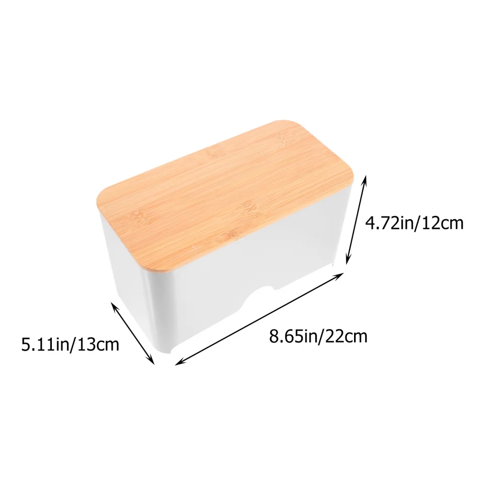 

1PC Anti-dirty Bamboo Lid Mask Organizing Box Moisture-proof Mask Storage Box