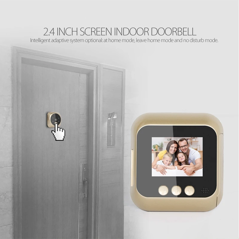 

2.4-Inch High-Definition Screen Display Home Smart Video Doorbell Automatic Photo Recording Night Vision