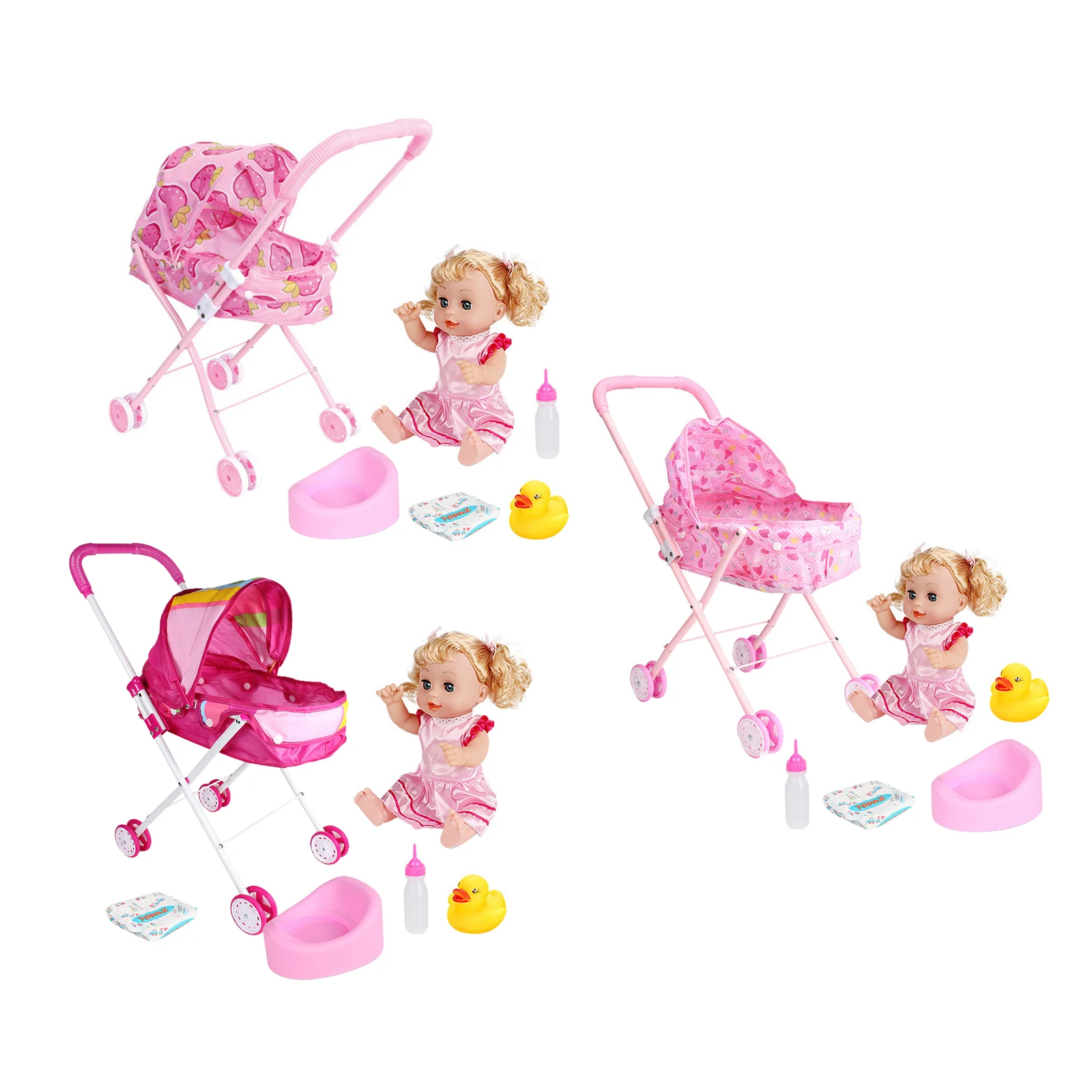 

Складная детская коляска, ролевая игрушка BJD, кукольный домик, игровой домик, Декор, подарки для девочек, рождественский подарок