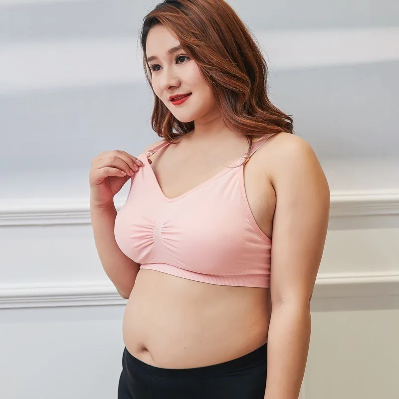 

Plus Size Maternity Nursing Bra Breathable Thin Cup Wirefree Pregnancy Breastfeeding Bra Women Underwear lactancia XL-3XL