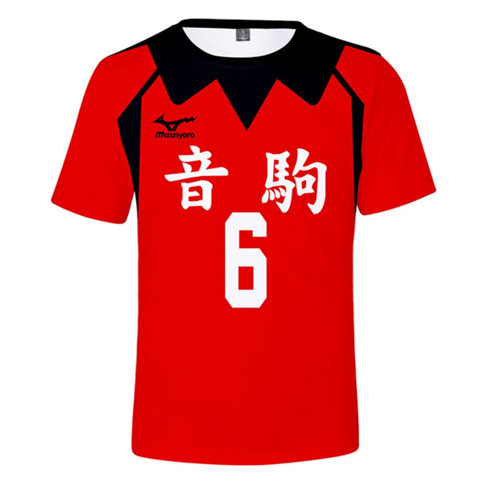 

2021 Haikyuu!! Kuroo Tetsurou Cosplay Costume Kozume Kenma T-shirt Nekoma Volleyball Club Tops Yaku Morisuke Sportswear