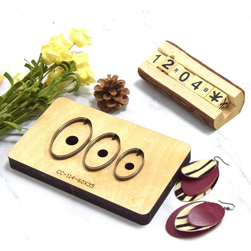 Темно красные серьги японская сталь Штампованная Сталь дырокол режущая форма