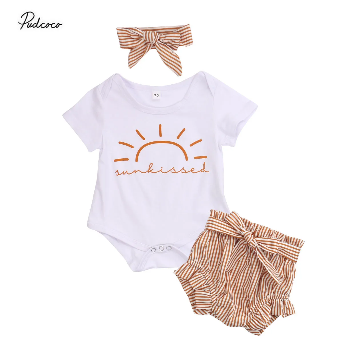 2020 летняя одежда для малышей Комплект из 3 предметов маленьких девочек