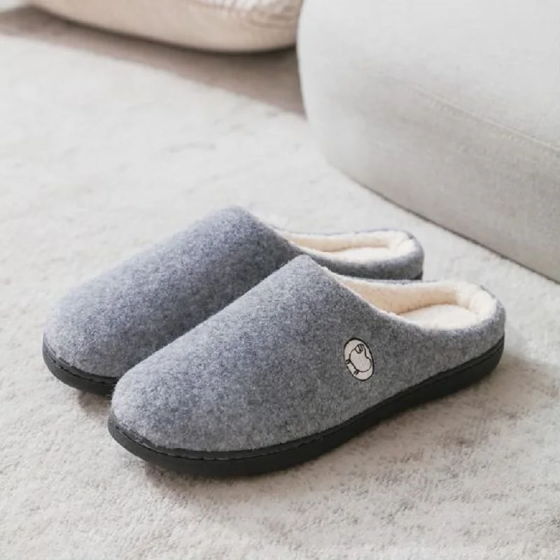 Лидер продаж мужские зимние домашние тапочки удобные хлопковые с войлочным