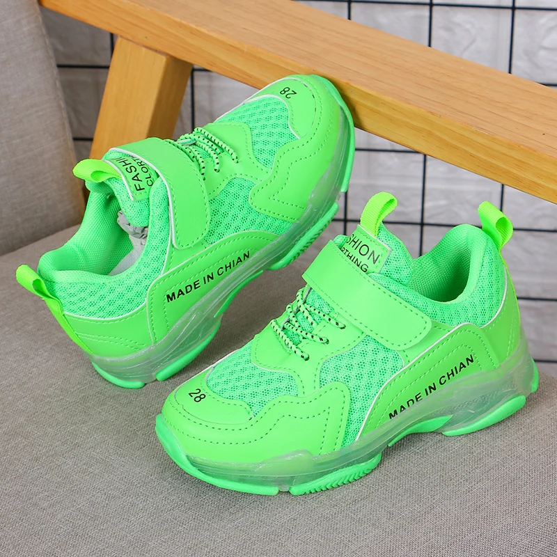 Сетчатые кроссовки для мальчиков и девочек Новинка 2019 года повседневные