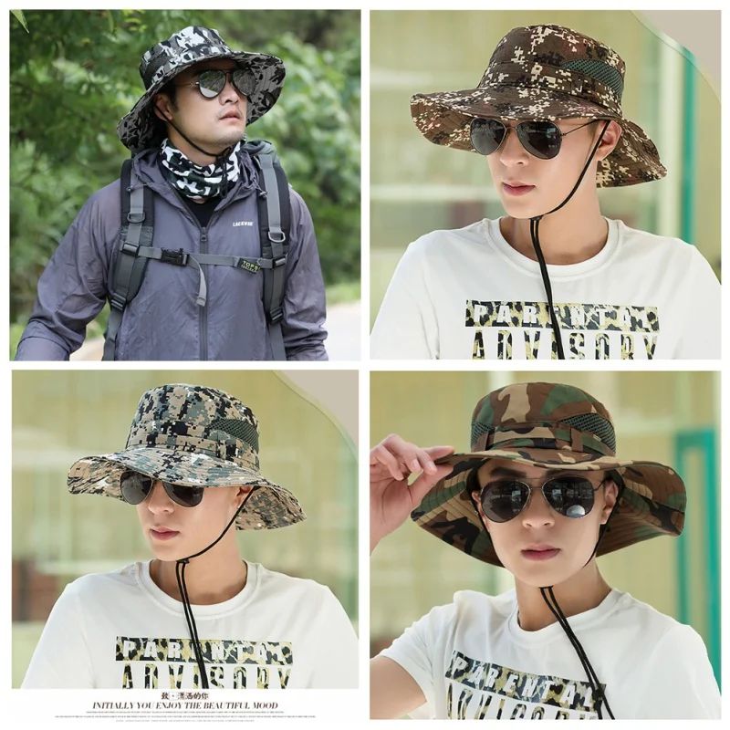 Камуфляжная шляпа в рыбацком стиле для мужчин и женщин сетчатая летняя кепка