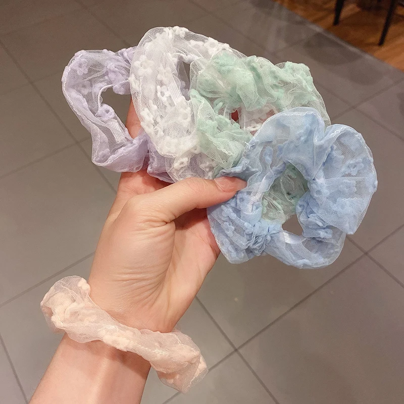 

Organza Large Intestine Hair Ring Tulle Scrunchies Ponytail Holder Elastic Hair Bands Mesh Net Yarn Hair Rope Hair Accessories